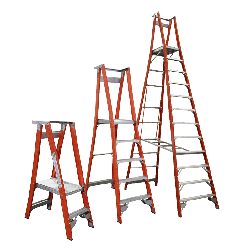 316 Steps Indalex Fiberglass Double Sided Step Ladder 180Kg Rated
