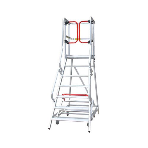 Monstar Pro 7 Steps Aluminium Rolling Platform - Order Picker Ladder - 200kg Rated