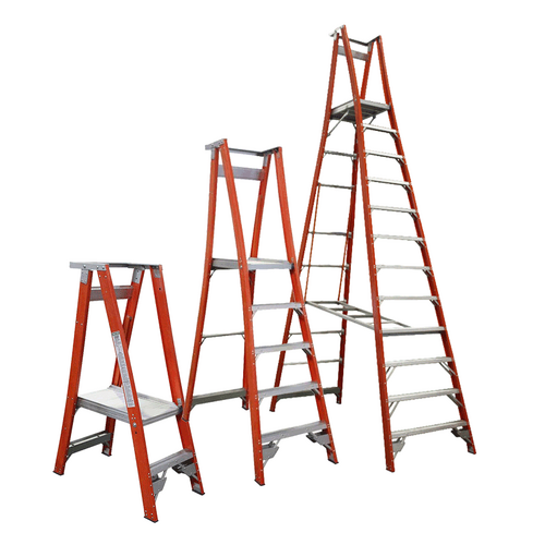 2-12 Steps Indalex Fibreglass Platform Ladders - [Platform Height: 0.6m-3.6m]