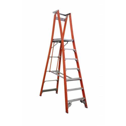 Indalex 150KG 7 step Fibreglass Platform Ladder - Platform Height - 2.1m