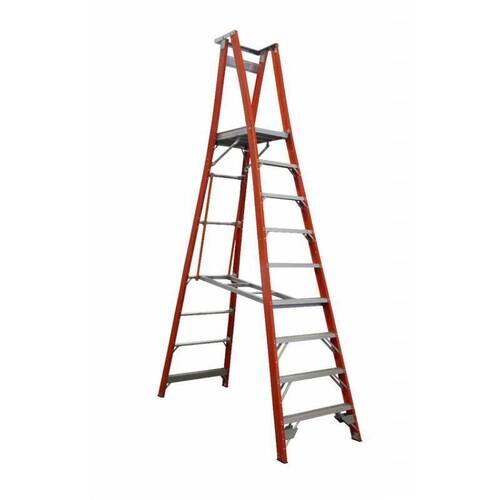 Indalex 150KG 9 step Fibreglass Platform Ladder - Platform Height - 2.7m