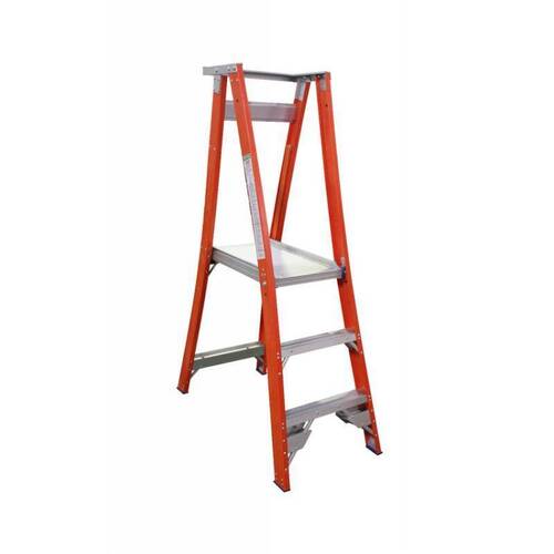 Indalex 150KG 3 step Fibreglass Platform Ladder - Platform Height - 0.90m