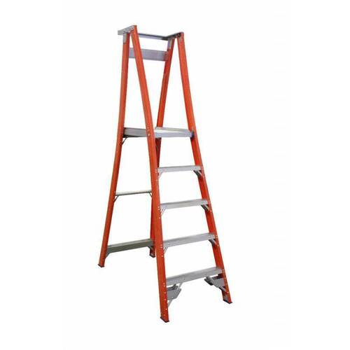 Indalex 150KG 5 step Fibreglass Platform Ladder - Platform Height - 1.5m