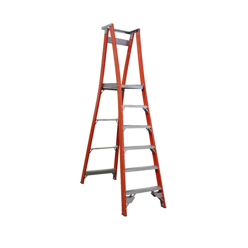 Indalex 150KG 6 step Fibreglass Platform Ladder - Platform Height - 1.80m