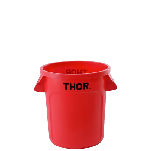 60L Thor Commercial Hospitality Round Plastic Bin - Red