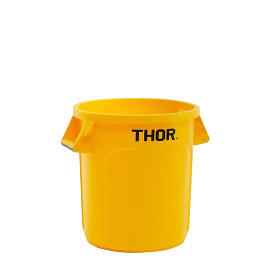 60L Thor Commercial Hospitality Round Plastic Bin - Yellow