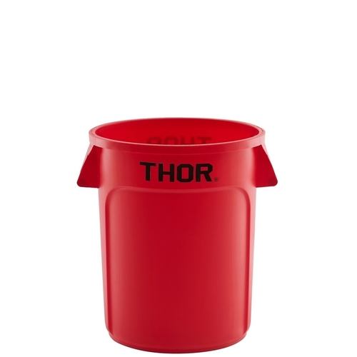 75L Thor Commercial Hospitality Round Plastic Bin - Red