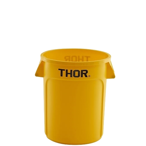 75L Thor Commercial Hospitality Round Plastic Bin - Yellow