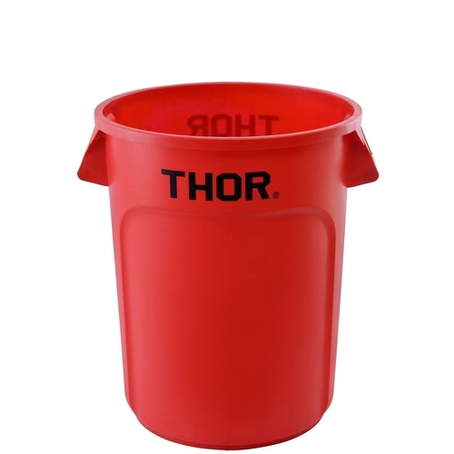 121L Thor Commercial Hospitality Round Plastic Bin - Red