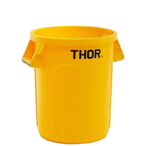 121L Thor Commercial Hospitality Round Plastic Bin - Yellow