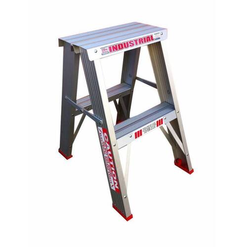 Indalex 150KG 2 Step Double Sided Aluminium Step Ladder