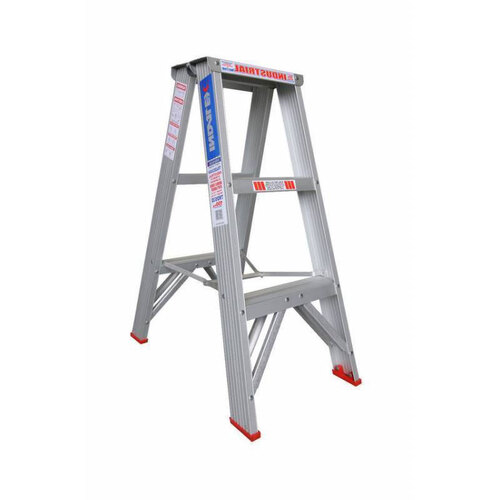 Indalex 150KG 3 Step Double Sided Aluminium Step Ladder