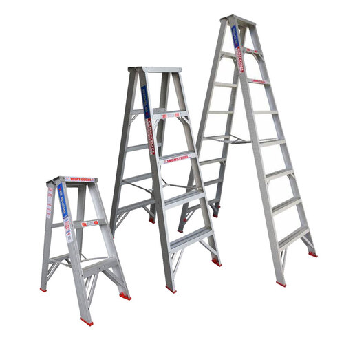 2-8 Steps Indalex Double Sided Aluminium Step Ladder - 150Kg Rated